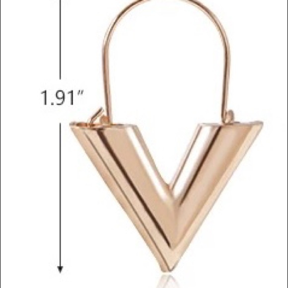 Set of 2 gold and Silver Triangle Earring - Picture 6 of 6